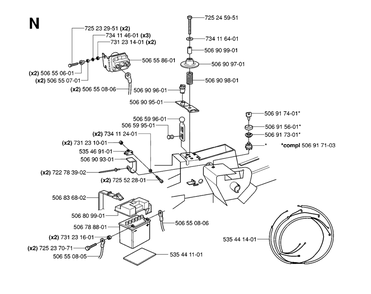 Electrical Diagram and Parts List for R15C (965070501)(2006-01) Husqvarna Lawn Tractor