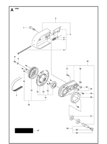 Belt Guard And Pulley Diagram and Parts List for KV960 2008-12 Husqvarna Lawn Tractor Accessories