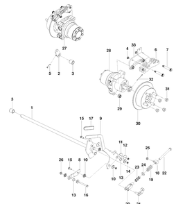 Parking Brake Diagram and Parts List for PZ6029FX (966061201)(2010-01) Husqvarna Lawn Mower
