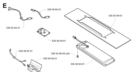 Battery And Electronics 3 Diagram and Parts List for G1 1998-2003 Husqvarna Lawn Mower