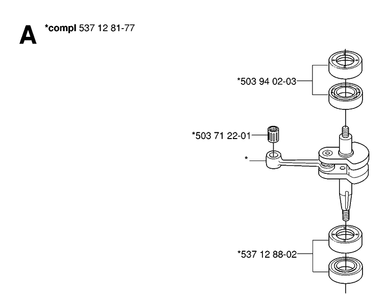 Crankshaft Diagram and Parts List for 323HD60 20062300001-20081400000 Husqvarna Hedge Trimmer