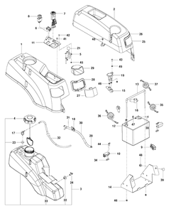 Ignition System Diagram and Parts List for RZ46I (96727760400)(2014-03) Husqvarna Lawn Mower