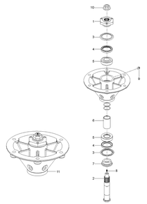 Spindle Diagram and Parts List for Z554X (9679300100)(2018-08) Husqvarna Lawn Mower