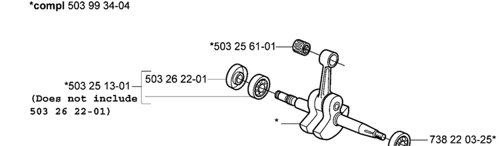 Crankshaft Diagram and Parts List for 385 2005-03 Husqvarna Chainsaw