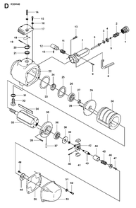 Air Motor Diagram and Parts List for K40 2009-05 Husqvarna Circular Saw