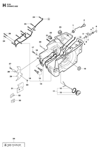 Crankcase Diagram and Parts List for 3120XP-3120XPEPA 20162700001-20180900000 Husqvarna Chainsaw