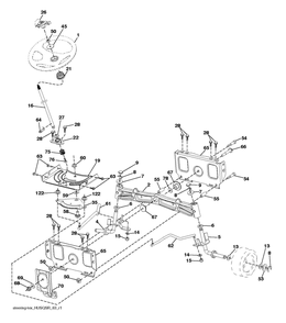 Steering Diagram and Parts List for LGT54DXL  Husqvarna Lawn Tractor