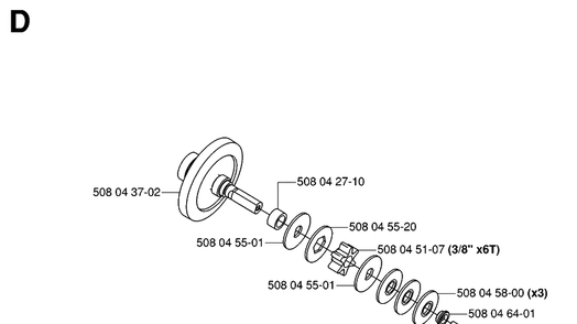 Part Location Diagram of 508045520 Husqvarna Washer