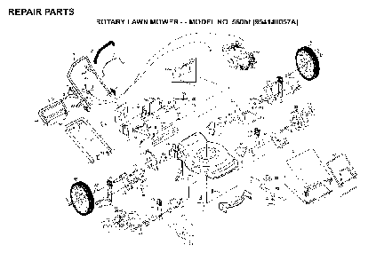 Product Complete Diagram and Parts List for 560HT (954140057A)(1998-02) Husqvarna Lawn Mower