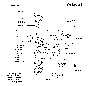 Carburetor Details Diagram and Parts List for 394XPEPA 19980900001-Current Husqvarna Chainsaw