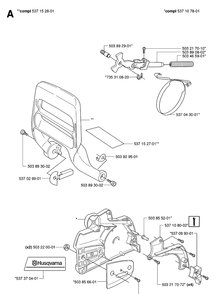 Chain Brake And Clutch Cover Diagram and Parts List for 346XP 20070500001-20071300000 Husqvarna Chainsaw