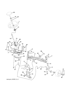 Steering Diagram and Parts List for YTH150 (96041002202)(2008-01) Husqvarna Lawn Tractor