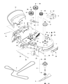 Mower Deck / Cutting Deck Diagram and Parts List for MZ48 (96766590100)(2017-02) Husqvarna Lawn Mower
