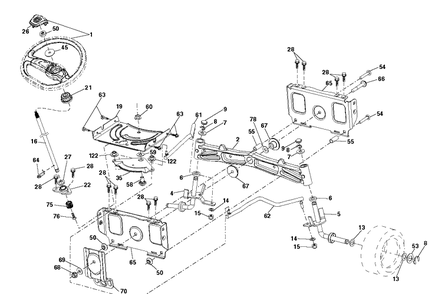 Steering Diagram and Parts List for TS354XD (96043032100)(2019-09) Husqvarna Lawn Tractor
