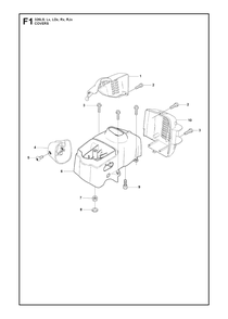 Cover 2 Diagram and Parts List for 326RX 20091800001 & Above Husqvarna Trimmer