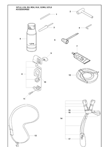 Accessories 2 Diagram and Parts List for 323RII 2009-08 Husqvarna Trimmer