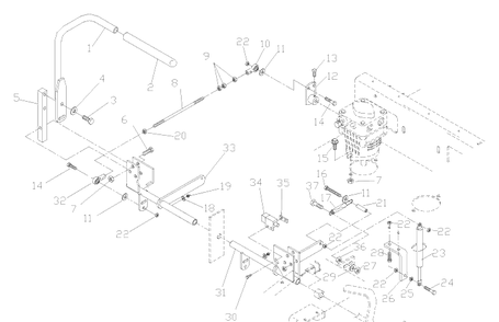Motion Control Assembly Diagram and Parts List for ZTH7227KOB (968999225) (033600000 and Up)(2004-09) Husqvarna Lawn Mower