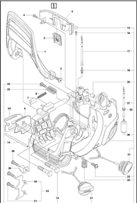 Fuel Tank And Handle Diagram and Parts List for 120MARKII (967861901)(20181800001-Current) Husqvarna Chainsaw