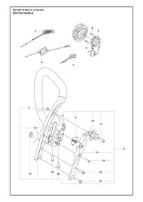 Heated Handle Diagram and Parts List for 550XPGMARKIITRIOBRAKE  Husqvarna Chainsaw