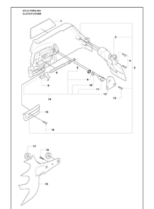 Clutch Cover 1 Diagram and Parts List for 372 (X-TORQ)(2010-04) Husqvarna Chainsaw