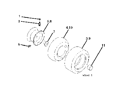 Wheels And Tires Diagram and Parts List for CTH220TWIN (96061019102)(2007-11) Husqvarna Lawn Tractor