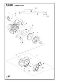 Flywheel And Ignition Assembly Diagram and Parts List for HH420EFI 598610501, 598610502 Husqvarna Engine