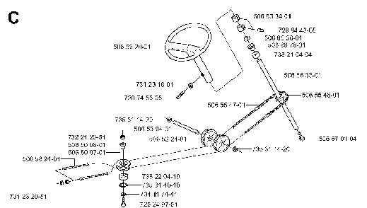 Steering Diagram and Parts List for RIDER13BIOCLIP (953520901)(2003-11) Husqvarna Lawn Tractor