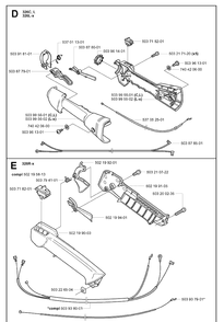 Throttle Controls Diagram and Parts List for 326C 20010900001-20020500000 Husqvarna Edger