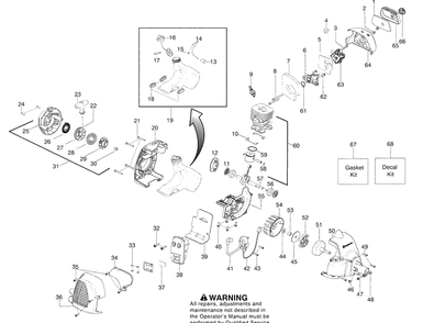 Engine Diagram and Parts List for 128L (545011599)(2009-08) Husqvarna Trimmer