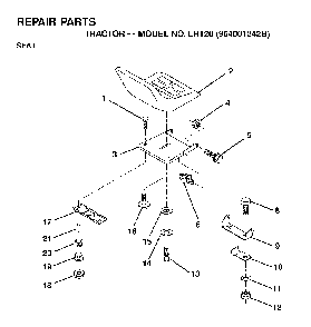 Seat Diagram and Parts List for LR120 (954001242B)(1995-02) Husqvarna Lawn Tractor