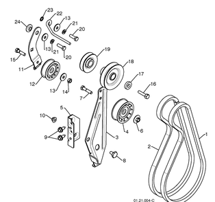 Chassis / Pulleys 4 Diagram and Parts List for 11524E (96193006600)(2010-05) Husqvarna Snow Blower