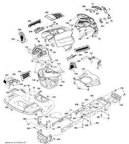 Chassis / Frame Diagram and Parts List for YTH24V48LS (96043011601)(2011-01) Husqvarna Lawn Tractor