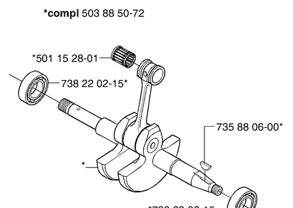 Crankshaft Diagram and Parts List for 265RXEPA 2002-08 Husqvarna Brush Cutter