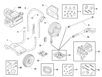 Main Unit (80027315) Diagram and Parts List for 020713  Husqvarna Pressure Washer