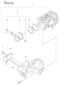 Cylinder / Crankcase Diagram and Parts List for T435 2009-02 Husqvarna Chainsaw
