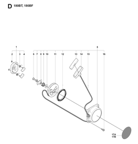 Starter Diagram and Parts List for 180BF 20084000001-Current Husqvarna Leaf Blower / Vacuum