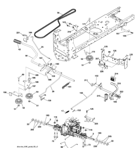 Drive Diagram and Parts List for LTH174 (96041024401)(2012-8) Husqvarna Lawn Tractor