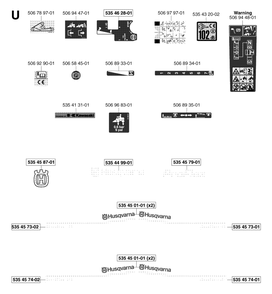 Decals Diagram and Parts List for PF18 2003-02 Husqvarna Lawn Tractor