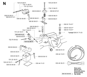 Electrical Diagram and Parts List for R155 (953533805)(2005-01) Husqvarna Lawn Tractor