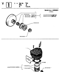 Service Updates Diagram and Parts List for 254 19942300001-19960100000 Husqvarna Chainsaw