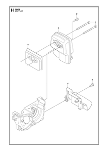 Muffler Diagram and Parts List for 253RB 20182200001-Current Husqvarna Brush Cutter