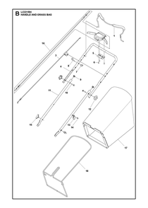 Handle Diagram and Parts List for LC221RH2016-2019  Husqvarna Lawn Mower