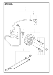 Ignition System Diagram and Parts List for T540XPMARKIII  Husqvarna Chainsaw