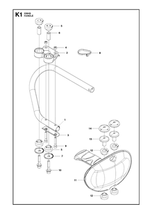 Handle 2 Diagram and Parts List for 226HS99S  Husqvarna Hedge Trimmer