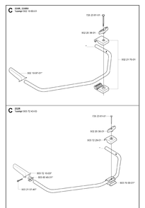 Handle Diagram and Parts List for 232L 20060100001-20070100000 Husqvarna Edger