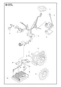 Electrical Diagram and Parts List for 540IXPG  Husqvarna Chainsaw