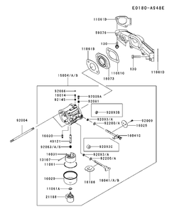 Carburetor Diagram and Parts List for FR730V-BS13 2017-09 Husqvarna Engine