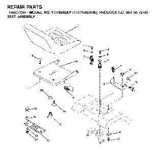 Seat Diagram and Parts List for YTH1848XPA (954567260)(2001-02) Husqvarna Lawn Tractor