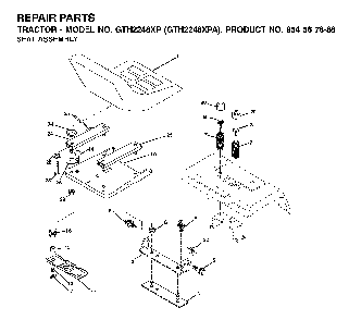 Seat Diagram and Parts List for GTH2248XP (GTH2248 XPA, 954567888)(2002-01) Husqvarna Lawn Tractor