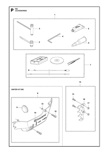 Accessories Diagram and Parts List for 555 2011-03 Husqvarna Chainsaw